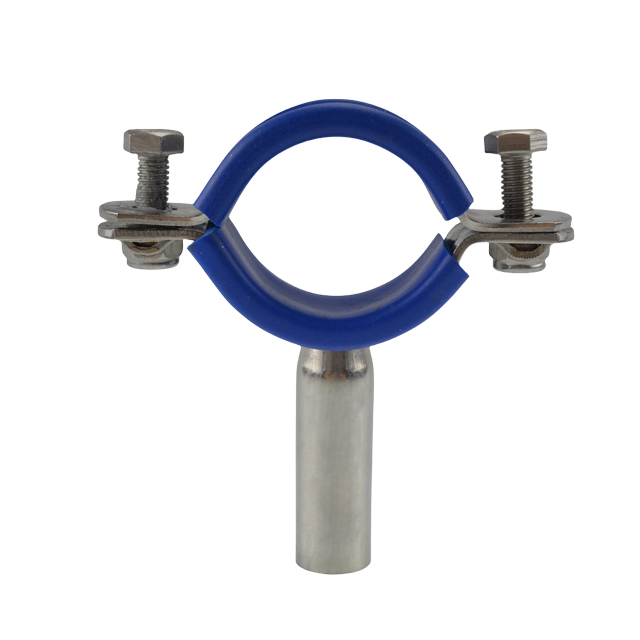 Suporte de tubo redondo de aço inoxidável com inserção azul 