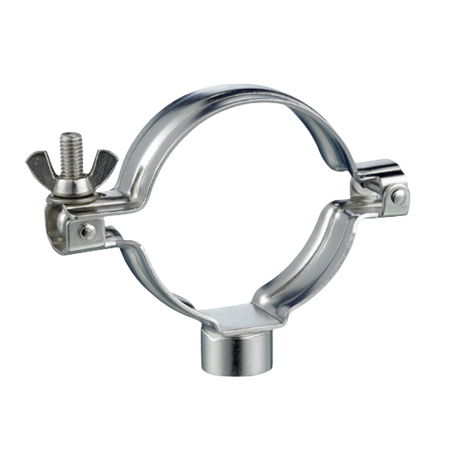 Suporte para tubo redondo de aço inoxidável com inserção azul