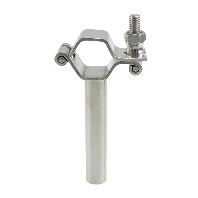 Suporte para tubo redondo de aço inoxidável com inserção azul