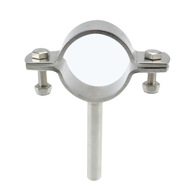 Suporte de tubo duplo redondo de aço inoxidável com placa