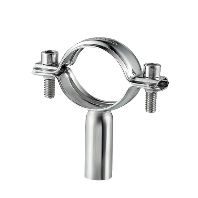 Suporte para tubo redondo de aço inoxidável com inserção azul