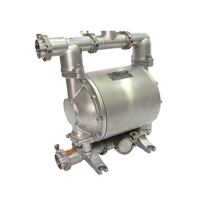Bomba de diafragma pneumática sanitária de aço inoxidável eletropolido com assentos de acetal