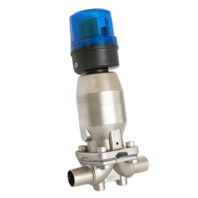 Válvula de controle pneumática de diafragma soldada em aço inoxidável