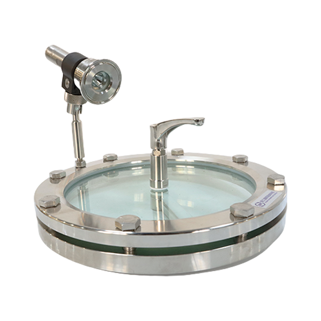 Visor de aço inoxidável sanitário com luz recarregável