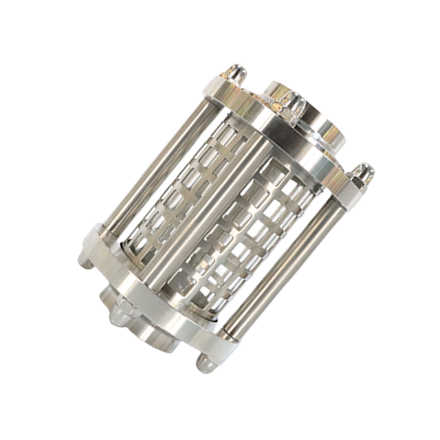 Visor de tubo transparente de aço inoxidável com gaiola reforçada