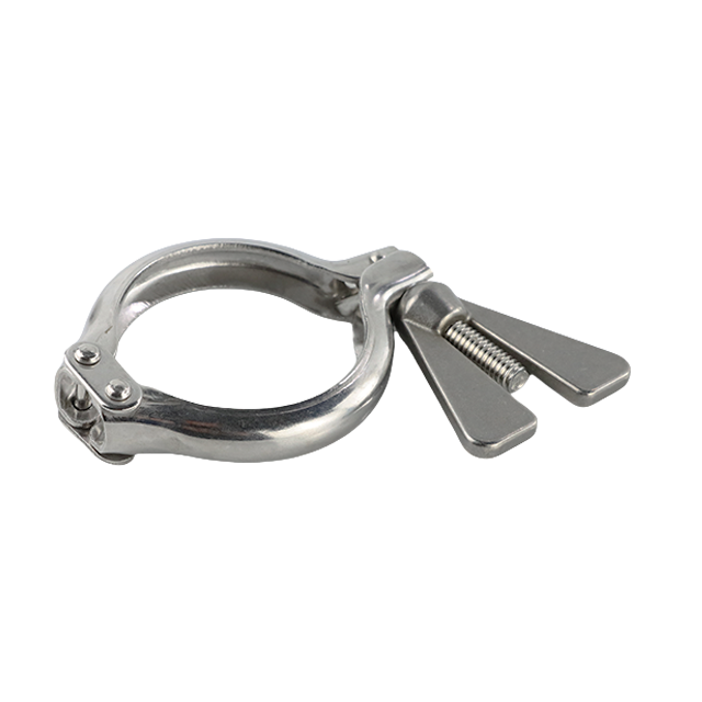  Braçadeira sanitária de aço inoxidável, dobradiça dupla, suporte de tubo resistente