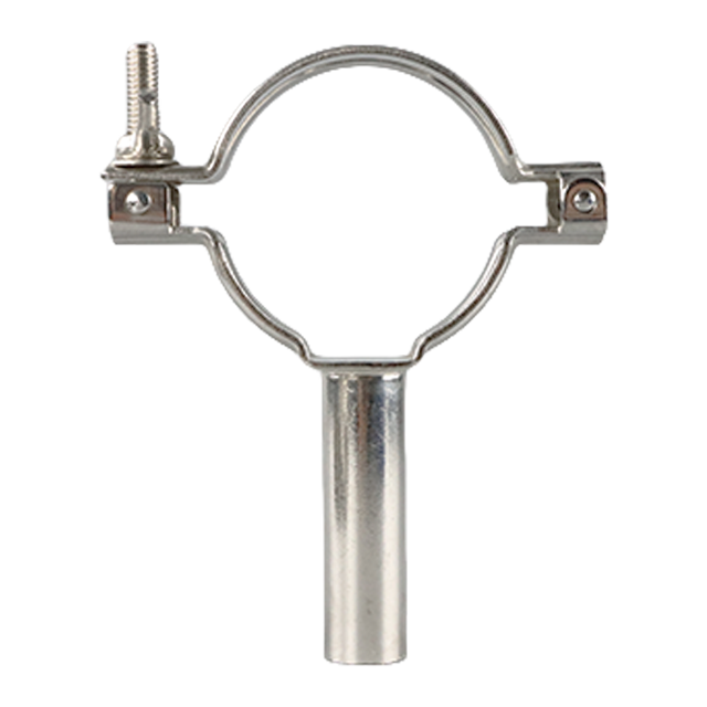 Braçadeira de suporte de tubo articulada de pino único de aço inoxidável redondo sanitário