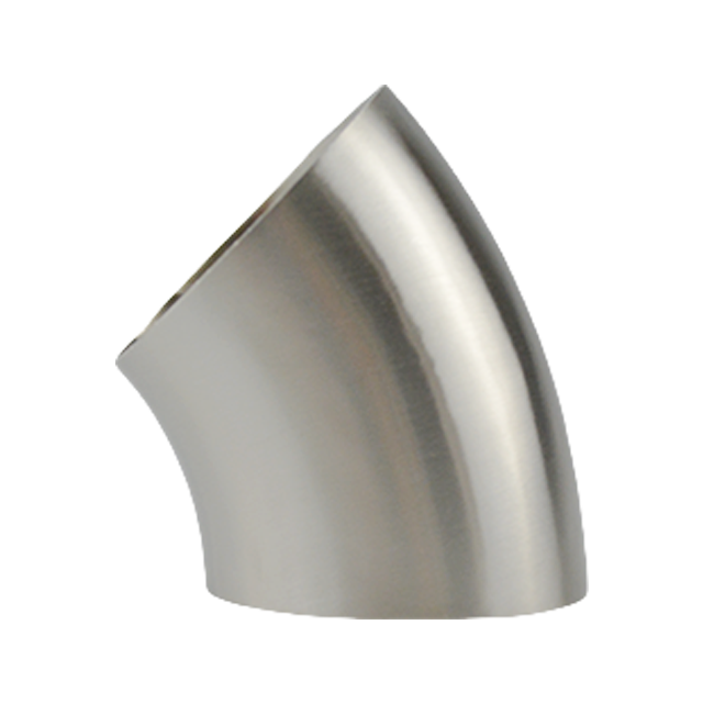 AISI304 ISO/IDF sanitário BS-BL2W5 BS JN-FT-20 6002 45° Cotovelo soldado de topo curto 