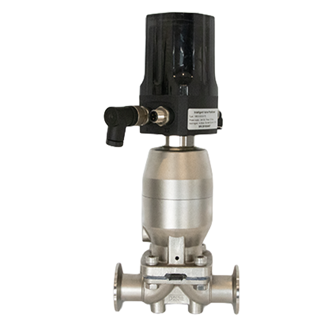 Válvula de diafragma pneumática de aço inoxidável com extremidade de braçadeira de grau alimentício