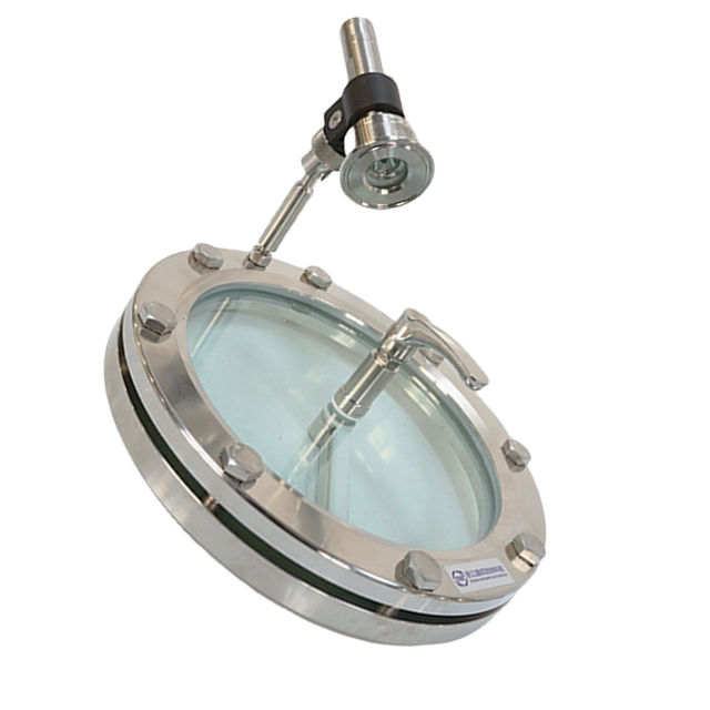 Visor de aço inoxidável sanitário com luz recarregável