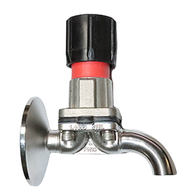 Válvula de amostragem de porta única de tanque manual de aço inoxidável com extremidade de braçadeira