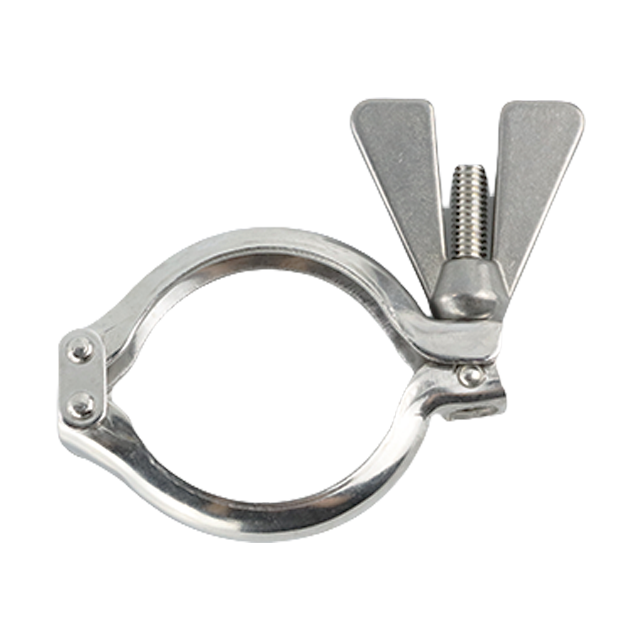  Braçadeira sanitária de aço inoxidável, dobradiça dupla, suporte de tubo resistente