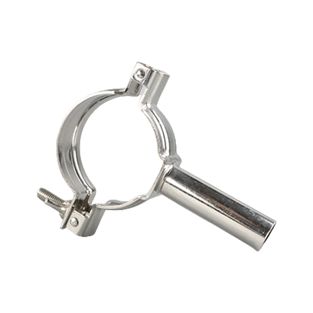 Suporte de acessórios para tubos aparafusados ​​​​sanitários de aço inoxidável com porca borboleta