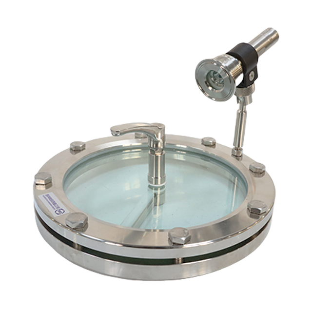 Visor de aço inoxidável sanitário com luz recarregável