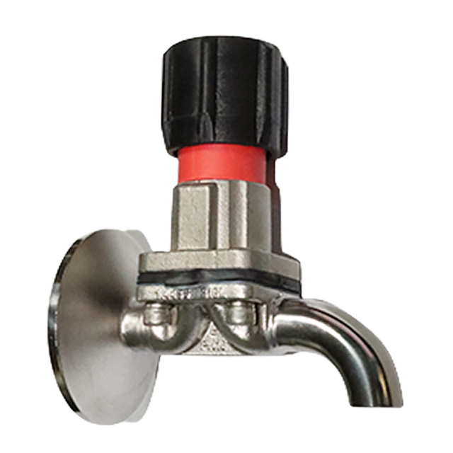 Válvula de amostragem de porta única de tanque manual de aço inoxidável com extremidade de braçadeira