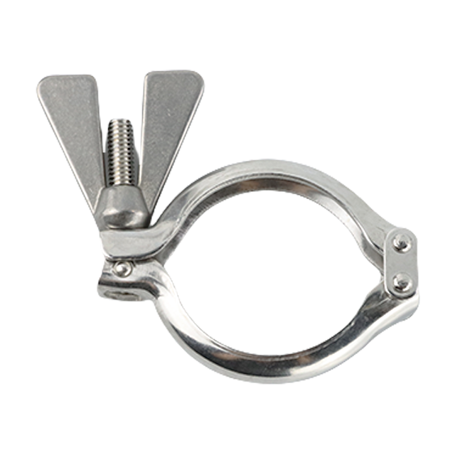  Braçadeira sanitária de aço inoxidável, dobradiça dupla, suporte de tubo resistente
