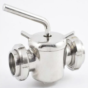 Válvula desviadora de plugue rosqueado de 2 vias com alto polimento de aço inoxidável