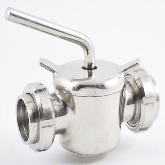 Válvula macho com rosca de raio longo sanitário de aço inoxidável