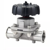 Válvula de diafragma manual tipo tri-clamp em linha de aço inoxidável