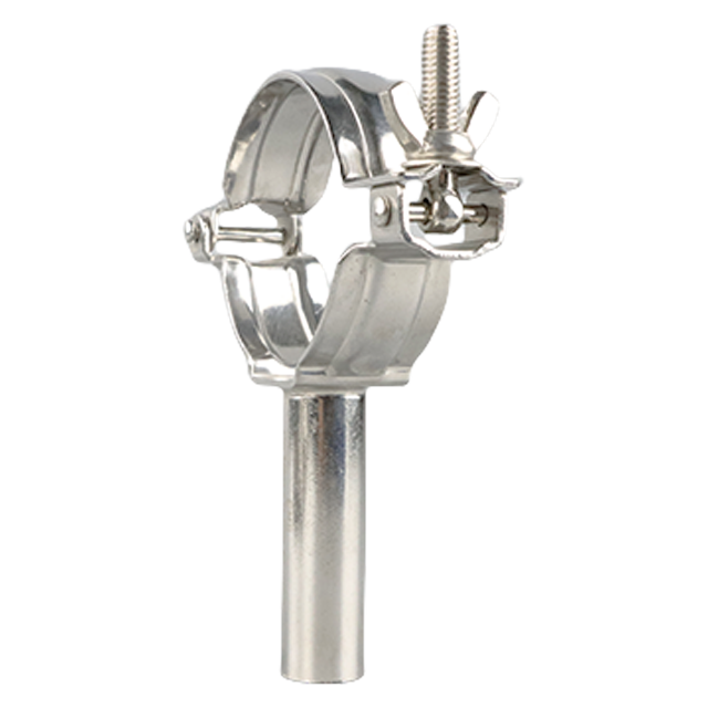 Suporte de tubo de aço inoxidável com braçadeira, suporte de braçadeira de tubo redondo