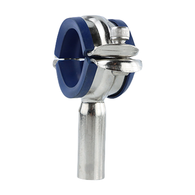  Encaixe redondo de tubo com braçadeira emborrachada de aço inoxidável para suporte de tubo