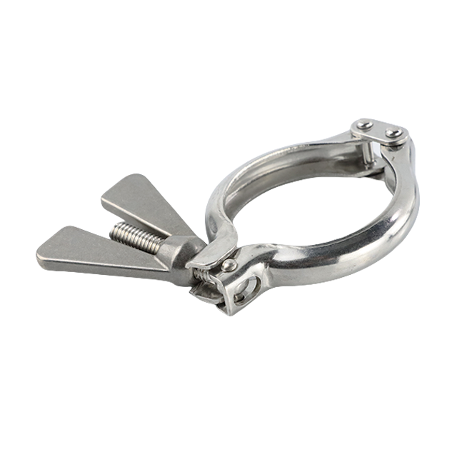  Braçadeira sanitária de aço inoxidável, dobradiça dupla, suporte de tubo resistente
