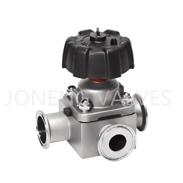 Válvula de diafragma fixada sanitária SS316L com conector de mangueira