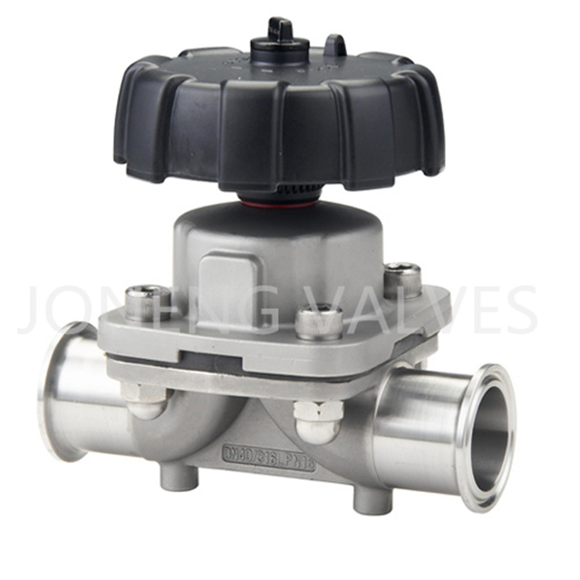 Válvula de diafragma fixada sanitária SS316L com conector de mangueira