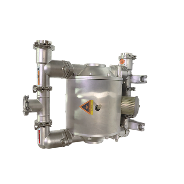 Bomba de diafragma pneumática sanitária de aço inoxidável eletropolido com assentos de acetal