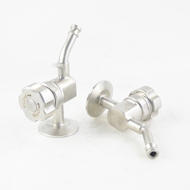 Válvulas de amostragem de equipamentos de cerveja de ajuste fino com fechamento automático em aço inoxidável