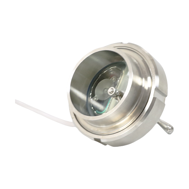 Visor circular sanitário de aço inoxidável com luz com fio e limpador