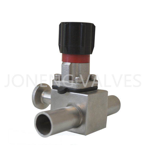 Válvula de diafragma fixada sanitária SS316L com conector de mangueira