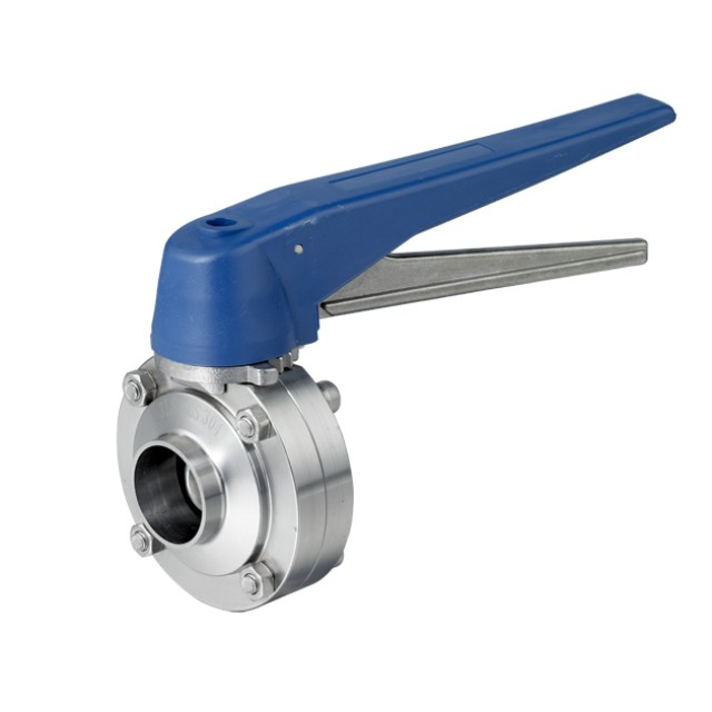 Válvula borboleta VBN compacta de aço inoxidável sanitária manual 