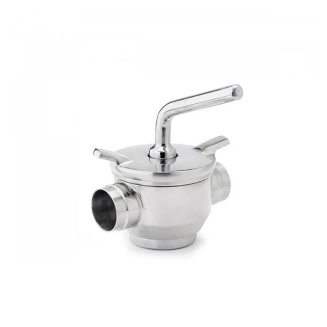 Válvula macho soldada de 3 vias ultra limpa sanitária SS316L 