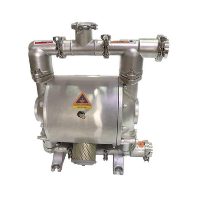 Bomba de diafragma pneumática sanitária de aço inoxidável pneumática para fluidos agressivos