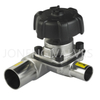 Válvula de diafragma fixada sanitária SS316L com conector de mangueira