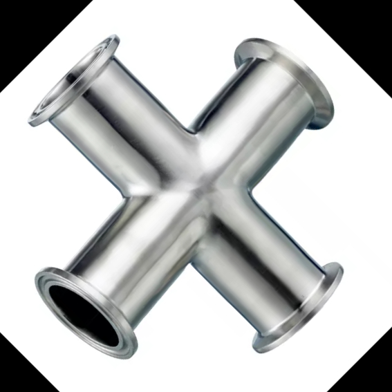 Aço inoxidável BS JN-FT-20 6017 ISO/IDF Higiênico Tipo Curto Cruz de Braçadeira Rápida Igual para Leite